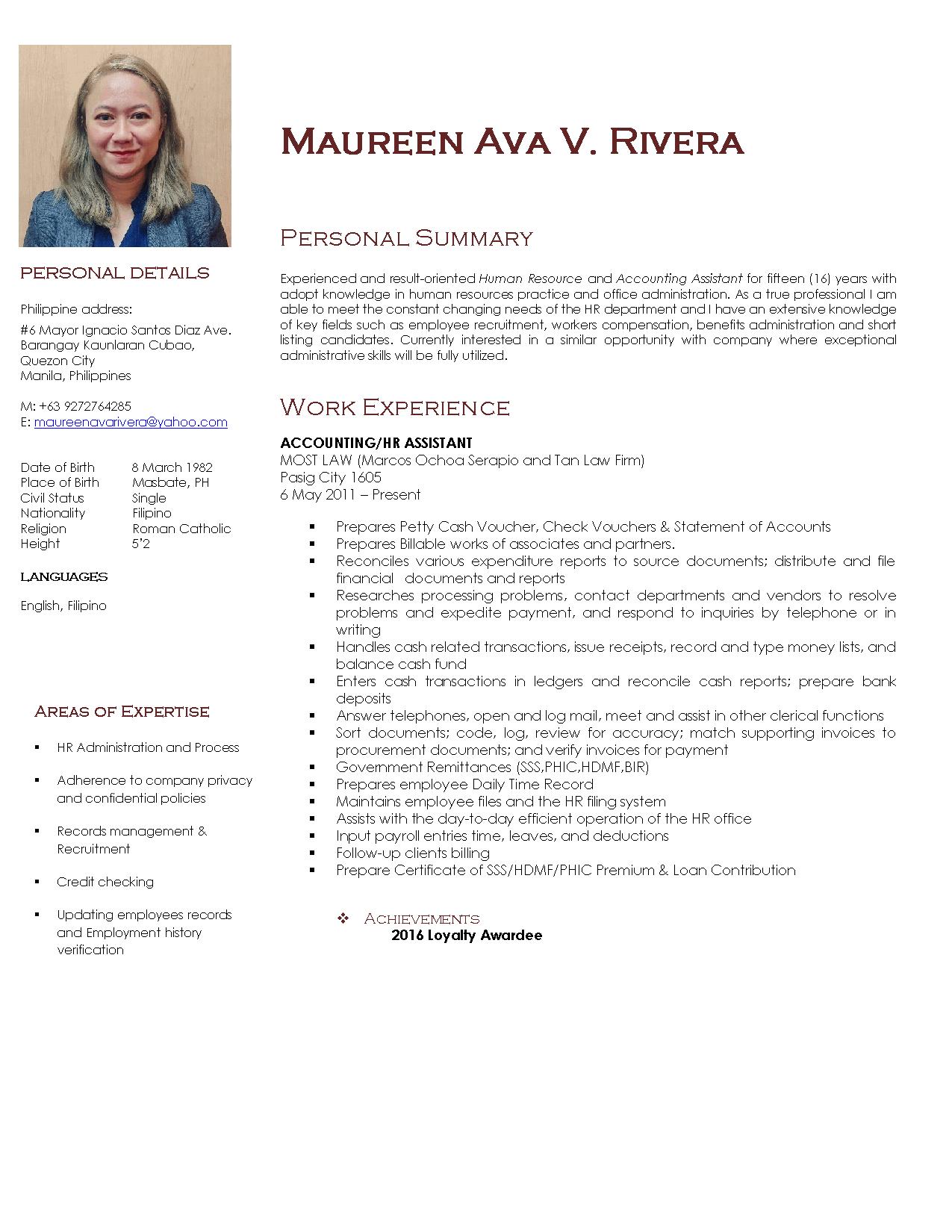 MAUREEN AVA RIVERA